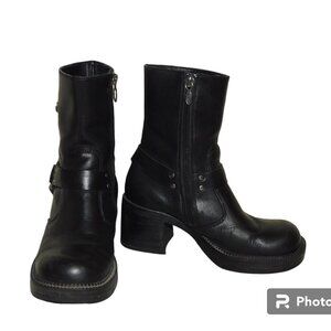 Harley-Davidson Black Leather Moto Boots